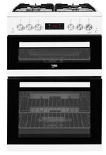 Load image into Gallery viewer, Beko KDG653W 60cm White Double Oven Gas Cooker