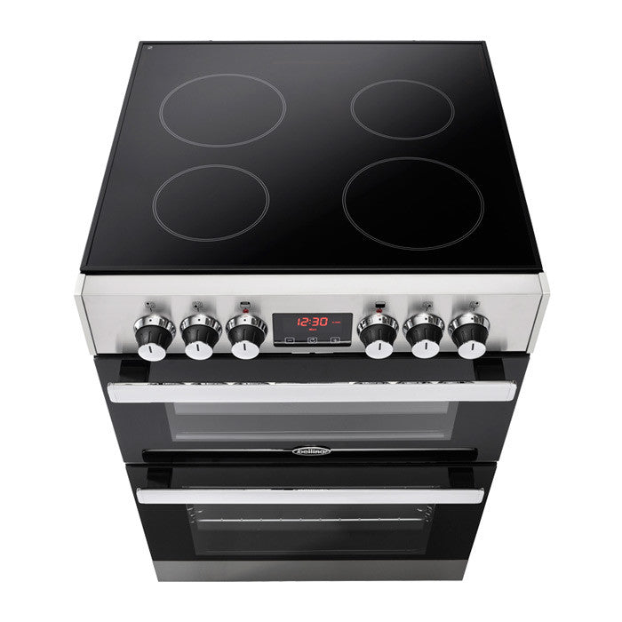 Belling Farmhouse 60E Electric Cooker with Ceramic Hob, 60cm Wide, Red