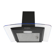 Load image into Gallery viewer, Montpellier MHE600LBK Black 60cm Curved Glass LED Edge A Energy