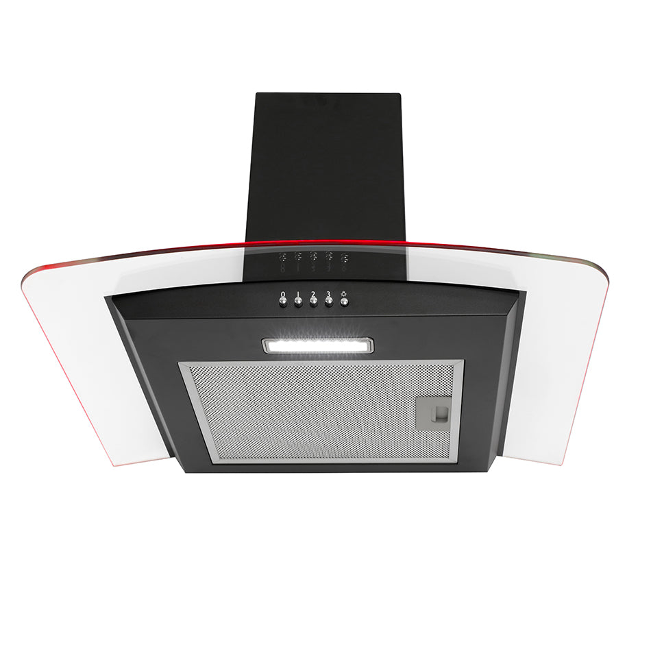 Montpellier MHE600LBK Black 60cm Curved Glass LED Edge A Energy