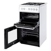 Load image into Gallery viewer, Hotpoint HD5G00KCW White 50cm Twin Cavity Oven Grill Gas Cooker
