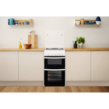 Load image into Gallery viewer, Indesit Cloe ID5G00KMW/L White Twin Cavity Gas Cooker