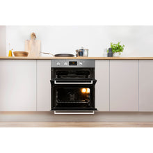 Load image into Gallery viewer, Indesit Aria IDU6340IX Electric Built-under Oven in Stainless Steel and Black