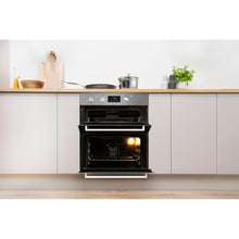 Load image into Gallery viewer, Indesit Aria IDU6340IX Electric Built-under Oven in Stainless Steel and Black
