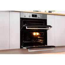 Load image into Gallery viewer, Indesit Aria IDU6340IX Electric Built-under Oven in Stainless Steel and Black