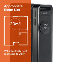 Load image into Gallery viewer, Igenix IG2621BL 2KW Digital Control Black Oil Filled Radiator