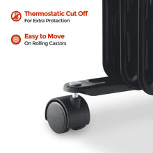 Load image into Gallery viewer, Igenix IG2621BL 2KW Digital Control Black Oil Filled Radiator