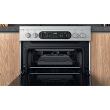 Load image into Gallery viewer, Hotpoint HD67G8CCX Stainless Steel 60cm Dual Fuel Double Oven Cooker