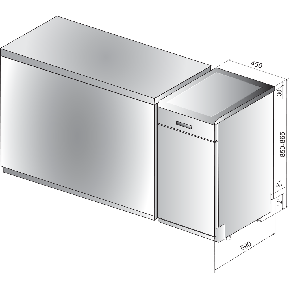 Indesit DSFO3T224Z Slimline 10 Place Dishwasher