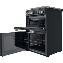 Load image into Gallery viewer, Hotpoint HDM67G9C2CSB Black Double Oven Dual Fuel Cooker

