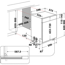 Load image into Gallery viewer, Hotpoint Aquarius HBC2B19UKN Black Semi-Integrated Dishwasher