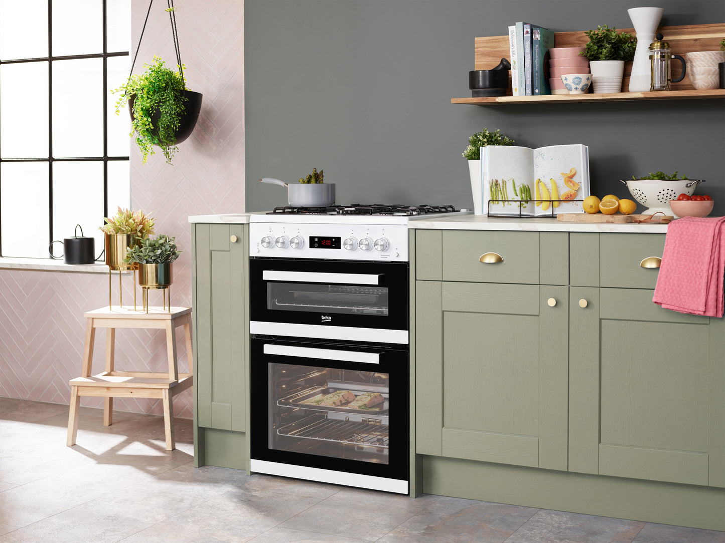 Beko KDG653W 60cm White Double Oven Gas Cooker
