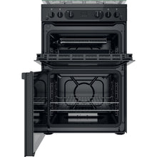 Load image into Gallery viewer, Hotpoint HDM67G0CCB Black Double Oven Gas Cooker
