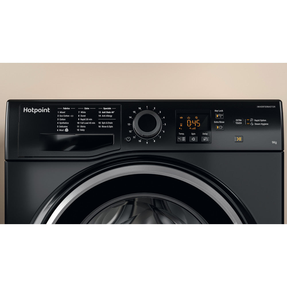 hotpoint black washing machine 9kg