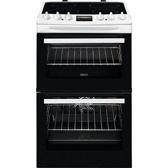 Zanussi ZCV46250WA White 55cm Electric Double Oven Cooker