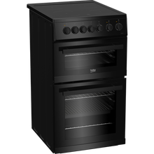 Load image into Gallery viewer, Beko KDVC563AK 50cm Double Oven Electric Cooker with Ceramic Hob - Black
