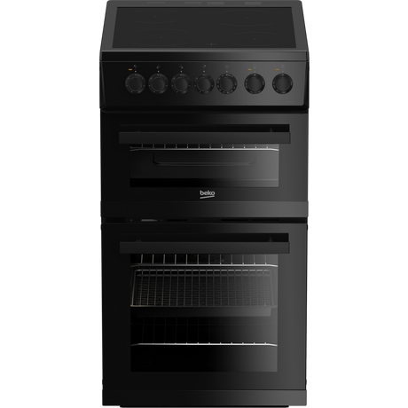 Beko KDVC563AK 50cm Double Oven Electric Cooker with Ceramic Hob - Black