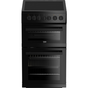 Beko KDVC563AK 50cm Double Oven Electric Cooker with Ceramic Hob - Black