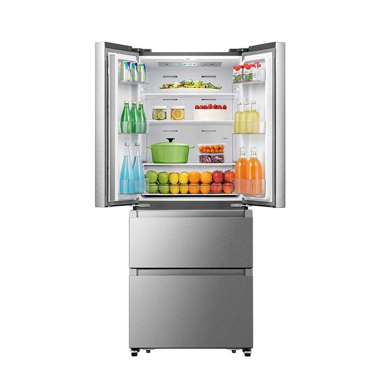 Teknix THFD17870X, 418L French Door Fridge Freezer, Total No Frost, Brushed Steel