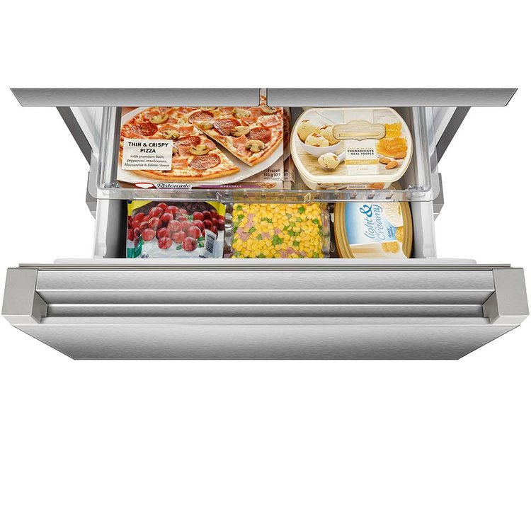 Teknix THFD17870X, 418L French Door Fridge Freezer, Total No Frost, Brushed Steel