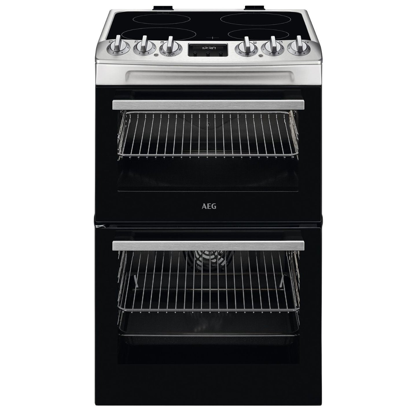 AEG CCX1530ACM 55cm Double Oven Cooker with Ceramic Hob -Stainless Steel