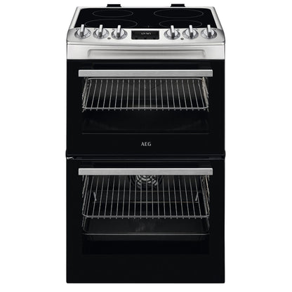 AEG CCX1530ACM 55cm Double Oven Cooker with Ceramic Hob -Stainless Steel