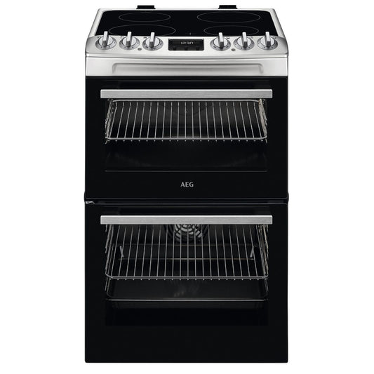 AEG CCX1530ACM 55cm Double Oven Cooker with Ceramic Hob -Stainless Steel