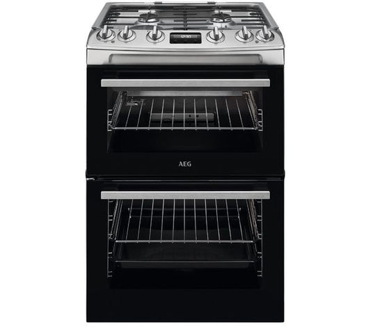 AEG CGX6130ACM 60cm Gas Double Oven Freestanding Cooker