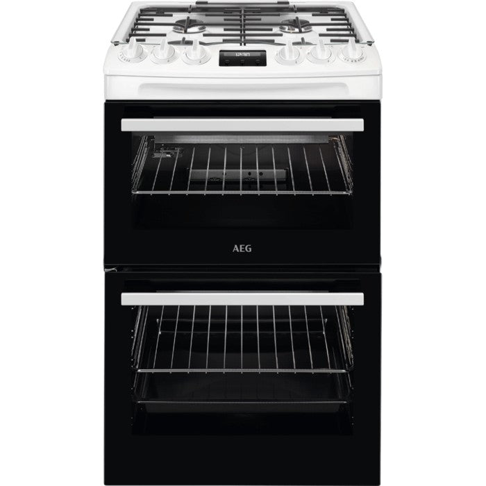 AEG CGX1130ACW 55cm Gas Double Oven Freestanding Cooker