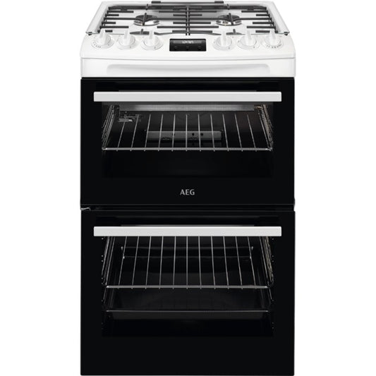AEG CGX1130ACW 55cm Gas Double Oven Freestanding Cooker