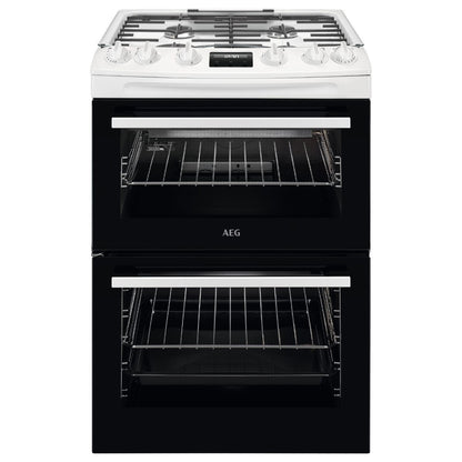 AEG CGX6130ACW 60cm Gas Double Oven Freestanding Cooker - White