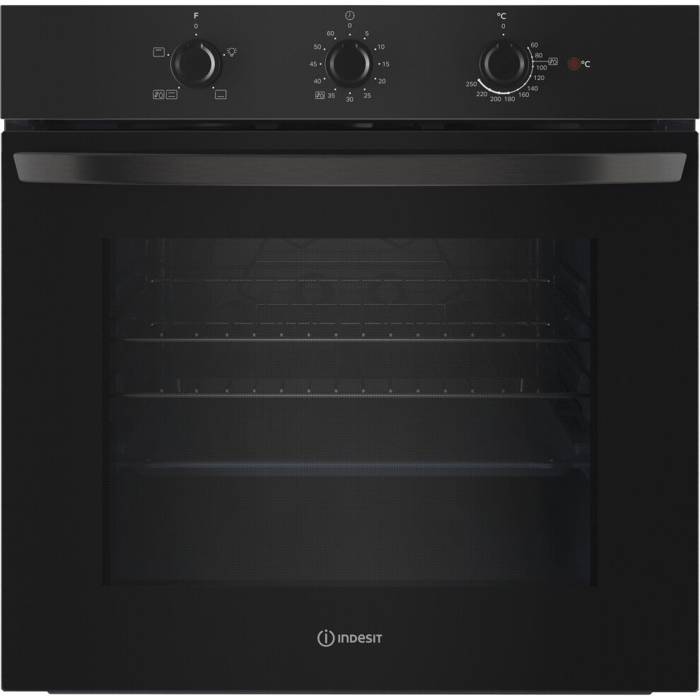 IO232HBUK - Single Static Oven - Eco Cleaning - Static Oven - 71L With 3 Dial With Timer And A Energy In Black