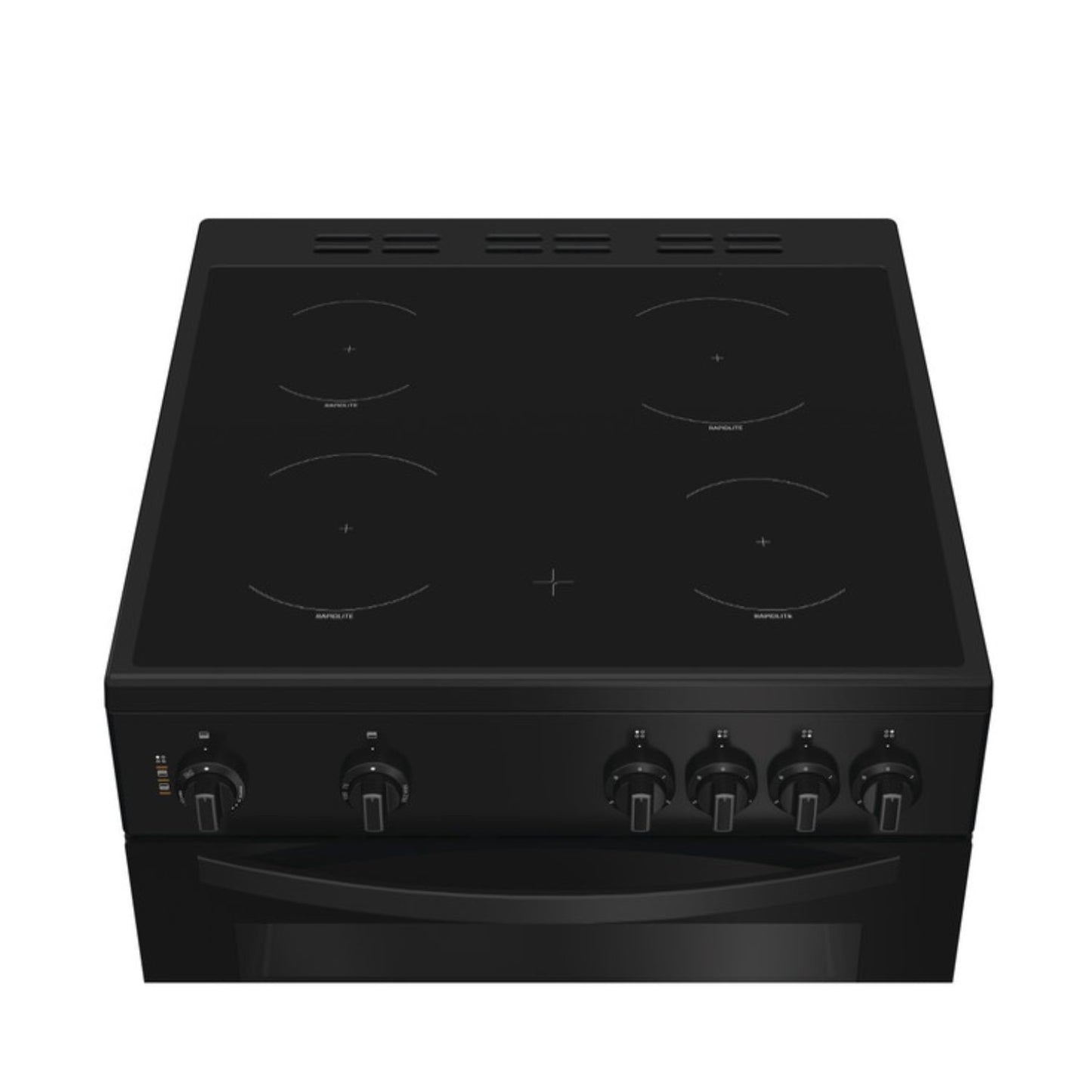 Indesit IDE6VMB 60cm Electric Double Cooker with Ceramic Hob - Black