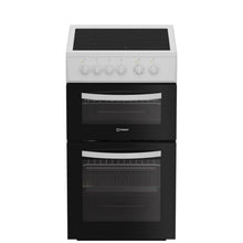 Load image into Gallery viewer, Indesit ITE5VMW 50cm Electric Twin Cooker with Ceramic Hob - White
