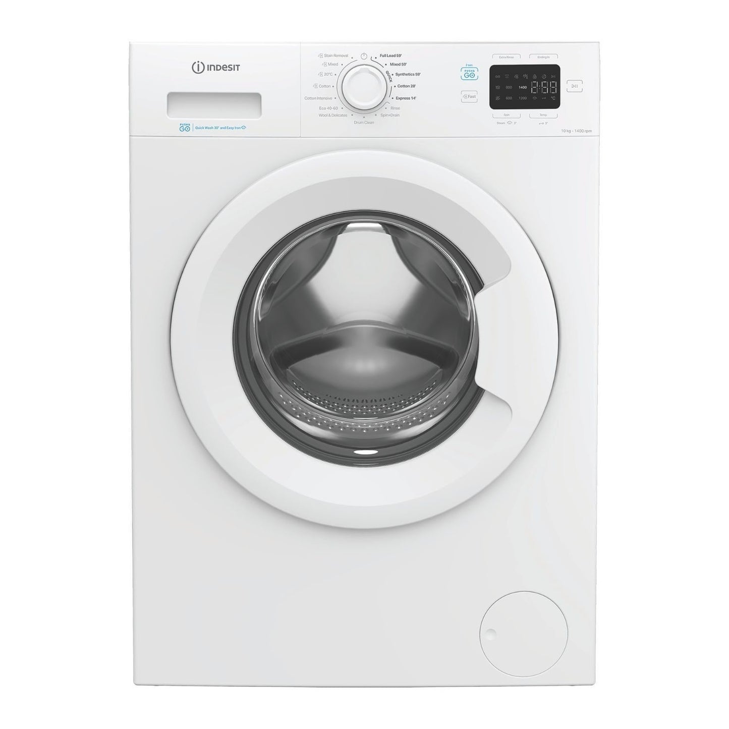 Indesit IP1046PUSHGOUK - 10kg Washing Machine with Steam Technology - White