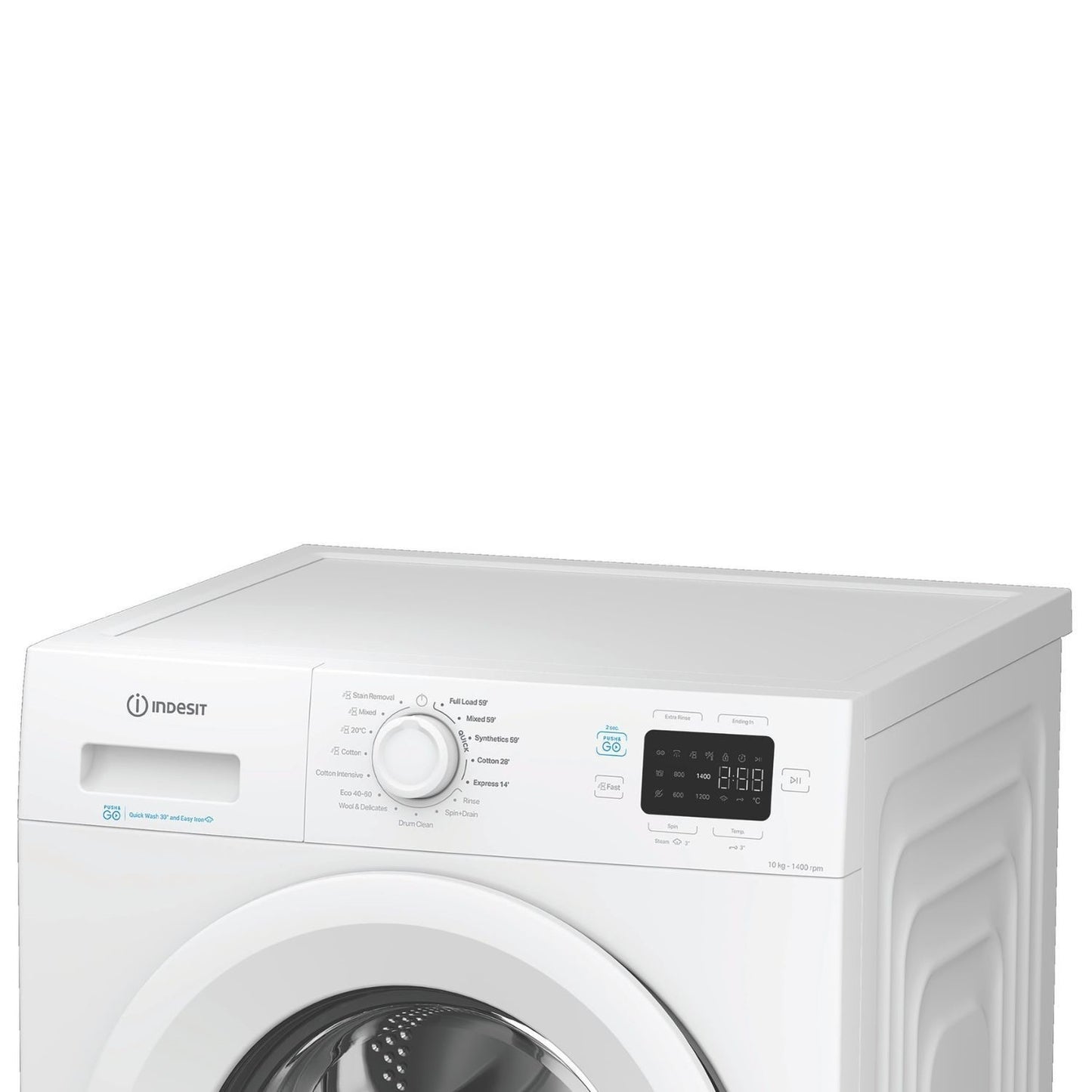 Indesit IP1046PUSHGOUK - 10kg Washing Machine with Steam Technology - White