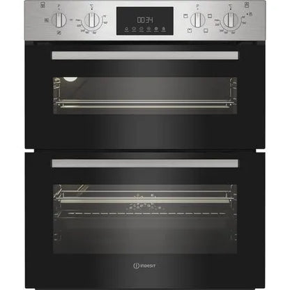 Indesit DUI12DIX Built Under Electric Fan Double Oven - Stainless Steel