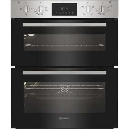 Indesit DUI10DIX Built Under Electric Fan Double Oven - Stainless Steel