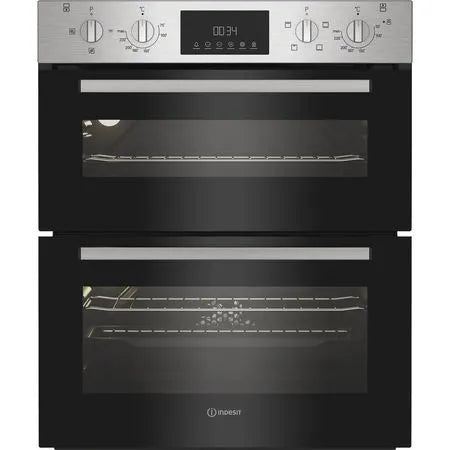 Indesit DUI10DIX Built Under Electric Fan Double Oven - Stainless Steel