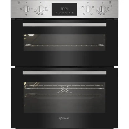 Indesit DUI10DIX Built Under Electric Fan Double Oven - Stainless Steel