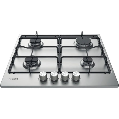 Hotpoint PPH 60P F IX UK 60cm 4 Burner Gas Hob - Silver