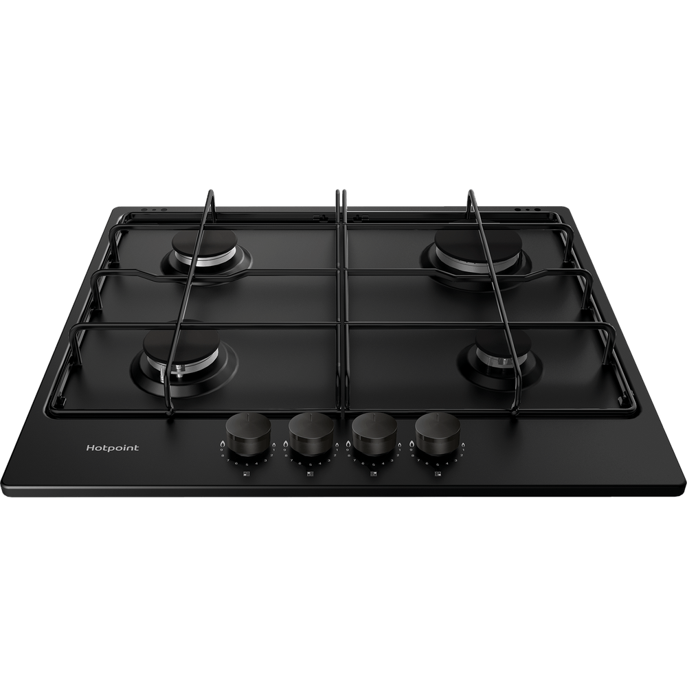 Hotpoint PPH60PFNB 60cm Black Gas Hob with Front Control