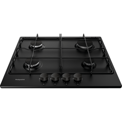 Hotpoint PPH60PFNB 60cm Black Gas Hob with Front Control