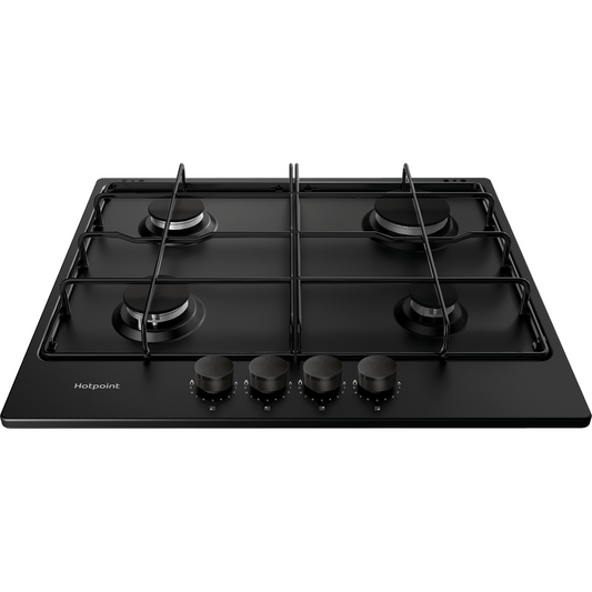 Hotpoint PPH60PFNB 60cm Black Gas Hob with Front Control