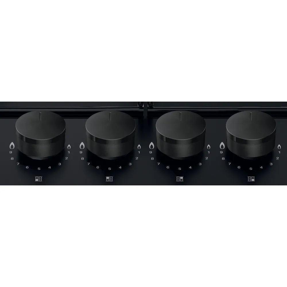 Hotpoint PPH60PFNB 60cm Black Gas Hob with Front Control