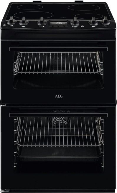 AEG CCX6540ACB 5000 SurroundCook Ceramic Electric Cooker with Double Oven, Black