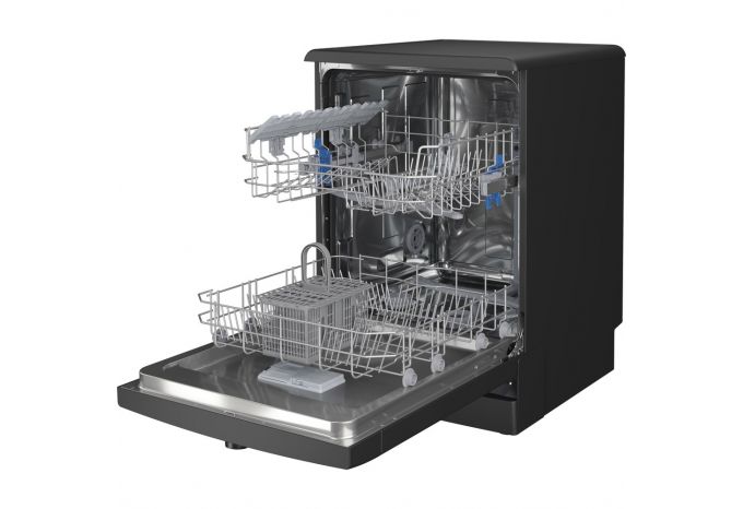 Indesit D2FHK26BUK Push&Go Full Size Freestanding Dishwasher - Black - 14 Place