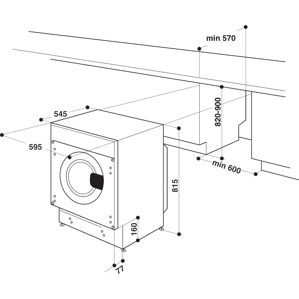 Hotpoint BIWMHG91485UK 9KG Integrated Washing Machine