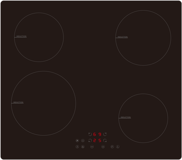 Cata UBINDE60MT CATA 100 - 60cm 4 Zone 13A Plug In Induction Hob
