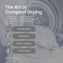 Load image into Gallery viewer, Teknix TK2V3W - White 3KG Tumble Dryer - Compact Vented - C Energy Rating
